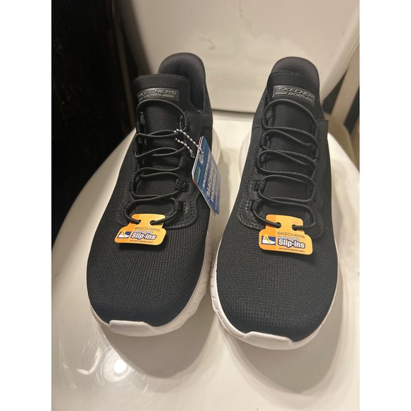 Skechers BOBS Sport Squishmates Slip Ins Women's Black Knit Sneakers Shoes. Sz10 - Picture 3 of 7